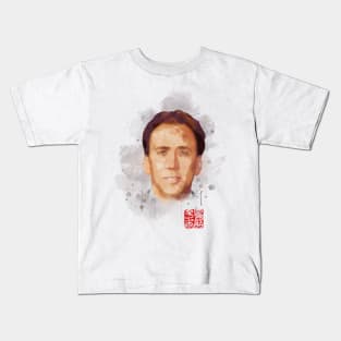 Nicolas Cage Watercolor Kids T-Shirt